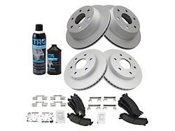 Ceramic 6-Lug Brake Rotor, Pad, Brake Fluid and Cleaner Kit; Front and Rear (99-06 Sierra 1500 w/ Single Piston Rear Calipers)