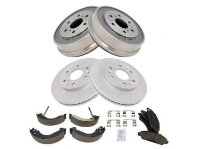 Ceramic 6-Lug Brake Rotor, Pad and Drum Kit; Front and Rear (05-06 Sierra 1500)