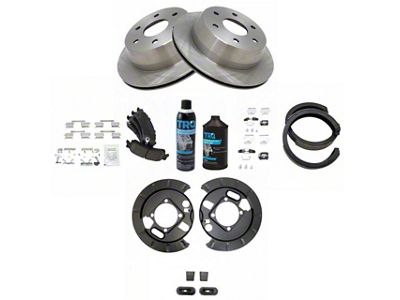 Ceramic 6-Lug Brake Rotor, Pad and Dust Shields Kit; Rear (99-06 Sierra 1500 w/ Single Piston Rear Calipers)