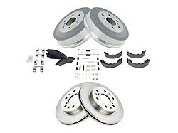 Ceramic 6-Lug Brake Rotor, Pad, Shoe and Drum Kit; Front and Rear (09-13 Sierra 1500 w/ Rear Drum Brakes)