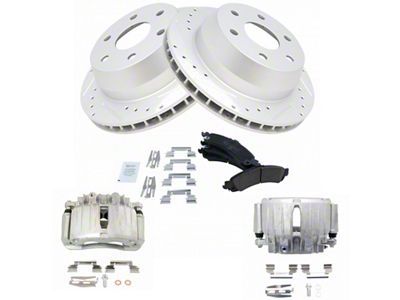 Ceramic Performance 6-Lug Brake Rotor, Pad and Caliper Kit; Rear (02-06 Sierra 1500 w/ Dual Piston Rear Calipers)