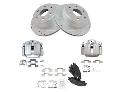 Ceramic Performance 6-Lug Brake Rotor, Pad and Caliper Kit; Rear (03-06 Sierra 1500 w/ Single Piston Rear Calipers)