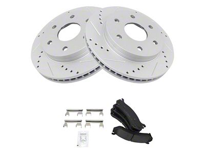 Ceramic Performance 6-Lug Brake Rotor and Pad Kit; Front (99-06 Sierra 1500 w/ Rear Disc Brakes)