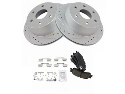 Ceramic Performance 6-Lug Brake Rotor and Pad Kit; Rear (99-06 Sierra 1500 w/ Single Piston Rear Calipers)