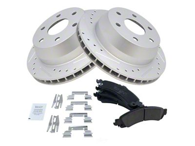 Ceramic Performance 6-Lug Brake Rotor and Pad Kit; Rear (02-06 Sierra 1500 w/ Dual Piston Rear Calipers)