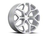 Chevy Snowflake Replica Silver Machined 6-Lug Wheel; 20x9; 27mm Offset (19-25 Sierra 1500)