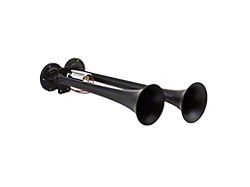 Compact Dual Air Horn System; Black; Coated Spun Cooper (Universal; Some Adaptation May Be Required)