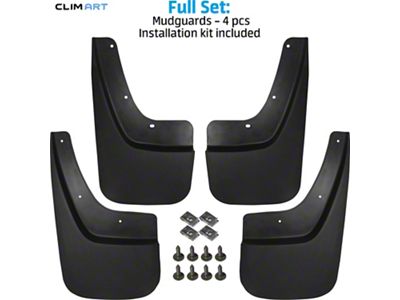 Custom Fit Mud Flaps; Front and Rear (14-18 Sierra 1500)