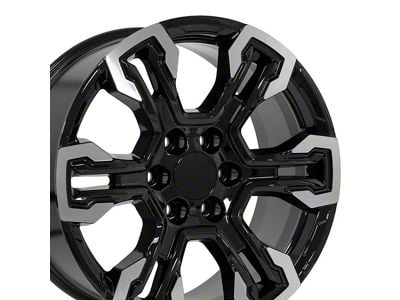 CV65 Gloss Black Machined 6-Lug Wheel; 20x9; 26mm Offset (19-25 Sierra 1500)