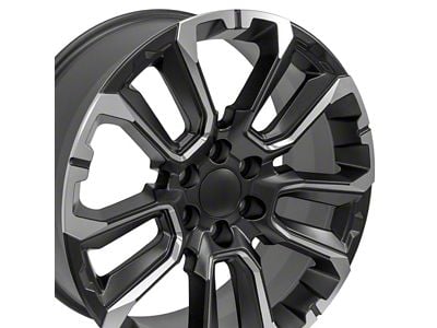 CV68 Satin Black Milled 6-Lug Wheel; 22x9; 28mm Offset (19-25 Sierra 1500)