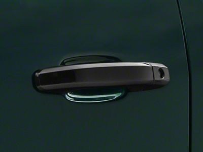 Chrome Delete Door Handle Covers; Gloss Black (14-18 Sierra 1500 Double Cab, Crew Cab)