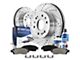 Drilled and Slotted 6-Lug Brake Rotor, Pad, Brake Fluid and Cleaner Kit; Front (05-06 Sierra 1500 w/ Rear Drum Brakes; 07-18 Sierra 1500)