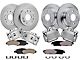 Drilled and Slotted 6-Lug Brake Rotor, Pad and Caliper Kit; Front and Rear (08-13 Sierra 1500 w/ Rear Disc Brakes)