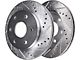 Drilled and Slotted 6-Lug Brake Rotor, Pad and Caliper Kit; Front and Rear (08-13 Sierra 1500 w/ Rear Disc Brakes)