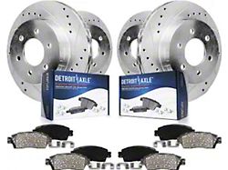 Drilled and Slotted 6-Lug Brake Rotor and Pad Kit; Front and Rear (14-18 Sierra 1500)