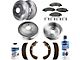 Drilled and Slotted 6-Lug Brake Rotor, Pad, Brake Fluid and Cleaner Kit; Front and Rear (09-13 Sierra 1500 w/ Rear Drum Brakes)