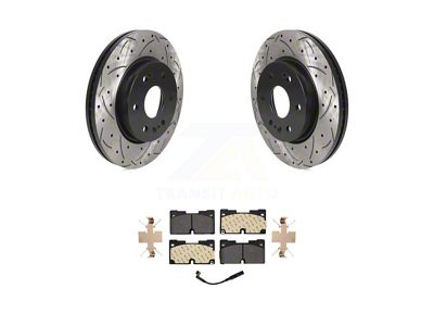 Drilled and Slotted 6-Lug Brake Rotor and Semi-Metallic Pad Kit; Front (23-25 Sierra 1500)