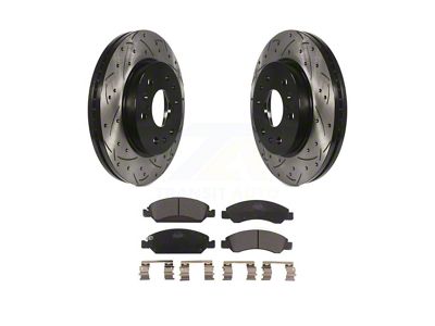 Drilled and Slotted 6-Lug Brake Rotor and Semi-Metallic Pad Kit; Front (07-18 Sierra 1500)