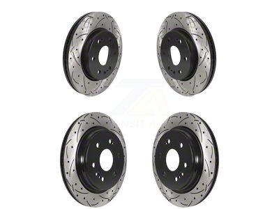 Drilled and Slotted 6-Lug Rotors; Front and Rear (19-25 Sierra 1500)