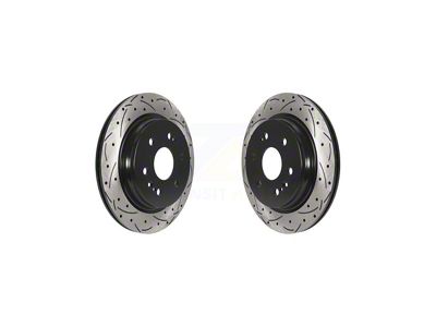 Drilled and Slotted 6-Lug Rotors; Rear Pair (19-25 Sierra 1500)