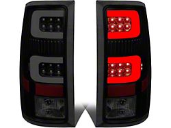 Dual C-Bar LED Tail Lights; Black Housing; Smoked Lens (07-13 Sierra 1500)