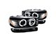 Dual Halo Projector Headlights with Bumper Lights; Matte Black Housing; Clear Lens (99-06 Sierra 1500, Excluding Denali)