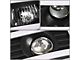 Dual U-Bar LED DRL Headlights with Amber Corners; Black Housing; Clear Lens (07-13 Sierra 1500)