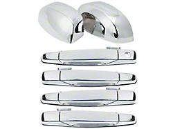 Exterior Door Handles and Mirror Cap Trim Kit; Chrome (07-13 Sierra 1500 Crew Cab)