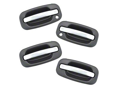 Exterior Door Handles; Front and Rear; Chrome and Black (99-06 Sierra 1500)