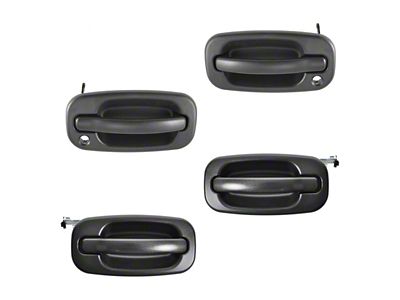 Exterior Door Handles; Front and Rear; Textured Black (04-06 Sierra 1500 Crew Cab)