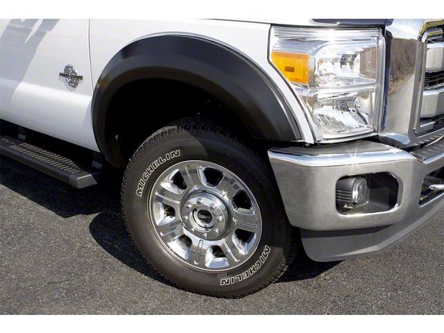 Elite Series Extra Wide Style Fender Flares; Front; Smooth Black (14-15 Sierra 1500)