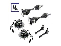 Front CV Axle Shafts and Hub Assembly Set with Front Outer Tie Rods (99-03 4WD Sierra 1500 Regular Cab, Extended Cab; 04-06 4WD Sierra 1500)