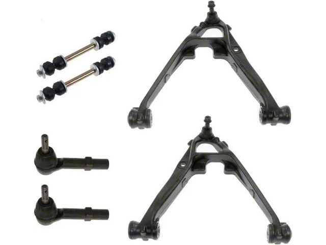 Front Lower Control Arms with Outer Tie Rods and Sway Bar Links (07-13 Sierra 1500 w/ Stock Cast Iron Lower Control Arms)