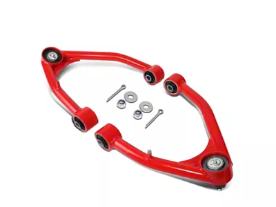 Front Upper Control Arms for 2 to 4-Inch Lift; Black/Red (07-18 Sierra 1500 w/ Stock Cast or Stamped Steel Control Arms)