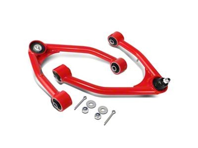 Front Upper Control Arms for 2 to 4-Inch Lift; Red/Black (07-18 Sierra 1500 w/ Stock Cast or Stamped Steel Control Arms)