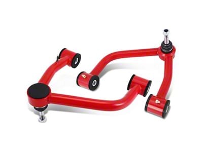 Front Upper Control Arms for 2 to 4-Inch Lift; Red/Black (19-25 Sierra 1500)