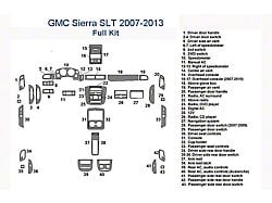 Full Dash Trim Kit; Oxford Burlwood Finish (07-13 Sierra 1500 SLT)