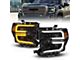 Full LED Projector Plank Headlights with Initiation Feature; Black Housing; Clear Lens (19-21 Sierra 1500; 2022 Sierra 1500 Limited)