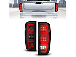 Full LED Tail Lights with Sequential Turn Signal; Black Housing; Clear Lens (19-25 Sierra 1500 w/ Factory Halogen Tail Lights)