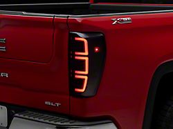 Full LED Tail Lights with Sequential Turn Signal; Black Housing; Smoked Lens (19-24 Sierra 1500 w/ Factory LED Tail Lights)