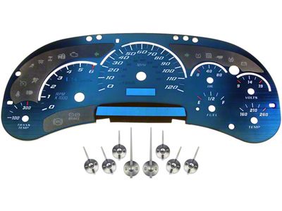 Instrument Cluster Upgrade Kit with Transmission Temperature; Aqua (03-06 Sierra 1500 Extended Cab)