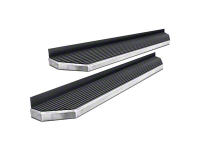 H-Style Running Boards; Polished (07-18 Sierra 1500 Extended/Double Cab)