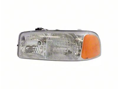 Halogen Headlight; Chrome Housing; Clear Lens; Driver Side (99-06 Sierra 1500, Excluding C3 & Denali)