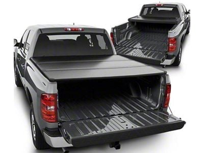 Hard Tri-Fold Style Tonneau Cover; Black (07-13 Sierra 1500 w/ 5.80-Foot Short Box)