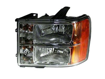 Headlight; Chrome Housing; Clear Lens; Driver Side (07-13 Sierra 1500)