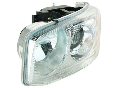 Headlight; Chrome Housing; Clear Lens; Driver Side (01-06 Sierra 1500 C3, Denali)