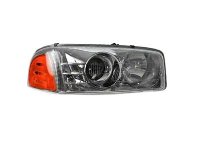 Headlight; Chrome Housing; Clear Lens; Passenger Side (01-06 Sierra 1500 C3, Denali)