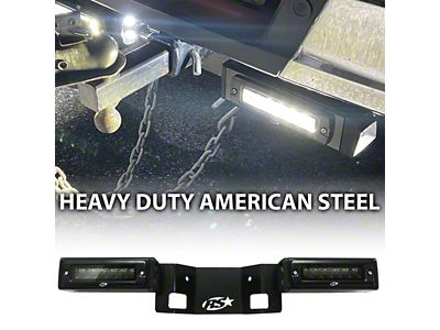 Hitch Bar Reverse 7-Inch LED Flood Lighting Heavy Duty Bolt-On Blacked Out Kit (19-25 Sierra 1500)