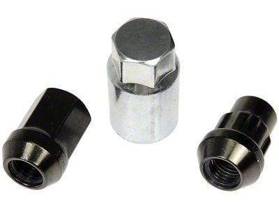 Hyper Black Acorn Wheel Lug Nut Lock Set; M14x1.50; Set of 20 (99-24 Sierra 1500)