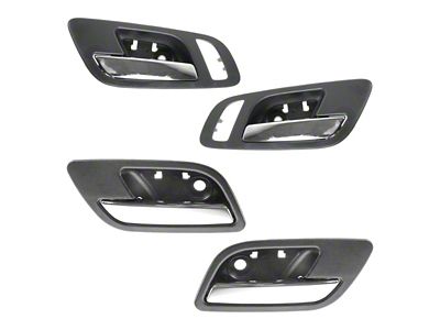 Interior Door Handles; Front and Rear; Chrome and Black (07-13 Sierra 1500 Crew Cab)